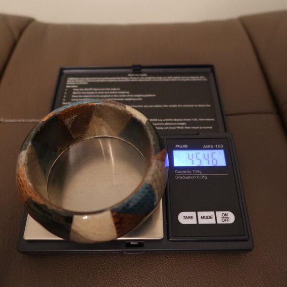 $450 ETRO cuff bangle bracelet multicolor teal, brown, grey, green, and cream - Picture 12 of 13